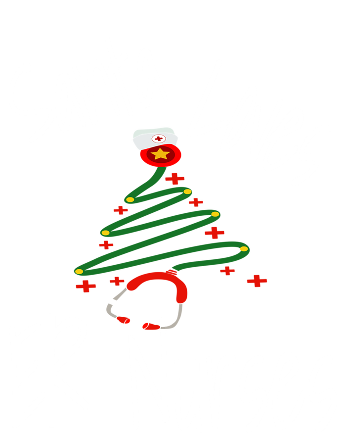 Funny Santa Loves Er Nurses Nursing Christmas Nurse Holiday Cool Gift Women's Long Sleeve Flannel Pajama Set 