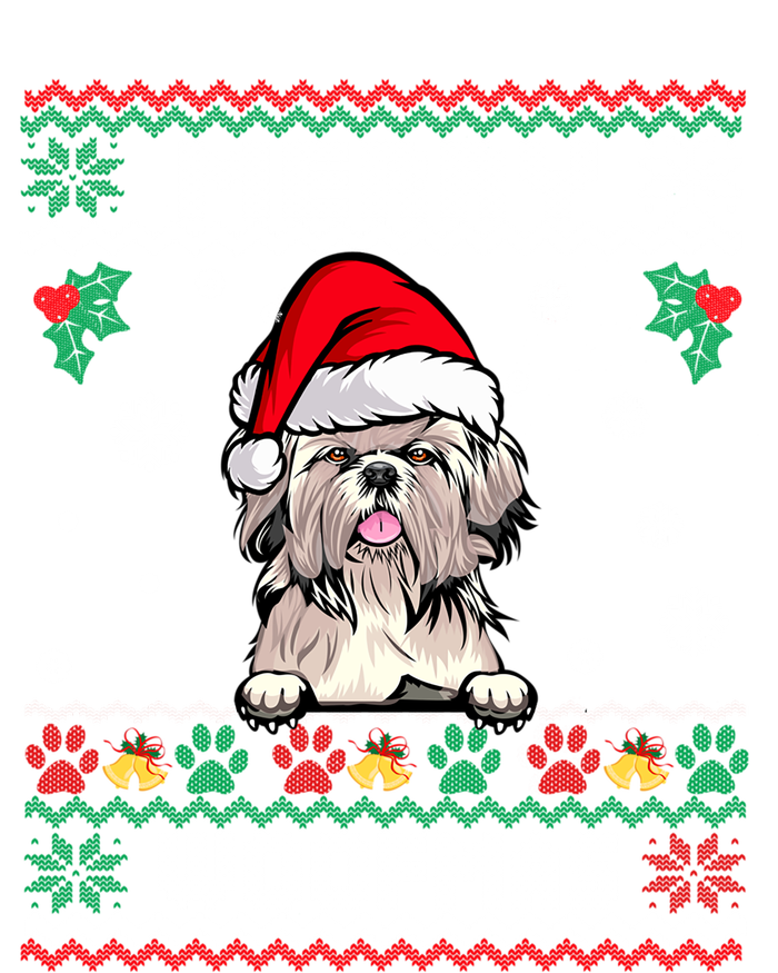 Merry Woofmas Shih Tzu Dog Funny Ugly Christmas Sweater Gift Ladies Essential Flowy Tank