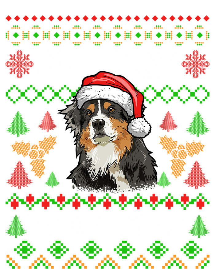 Merry Woofmas Ugly Sweater Christmas Australian Shepherd Gift Button