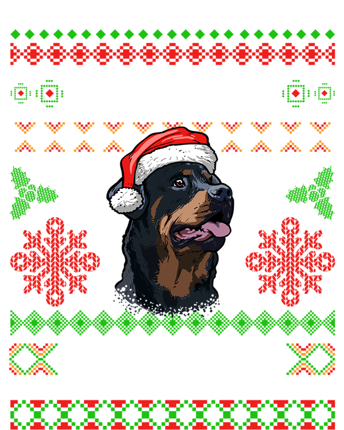 Merry Woofmas Ugly Sweater Christmas Rottweiler Lover Gift T-Shirt