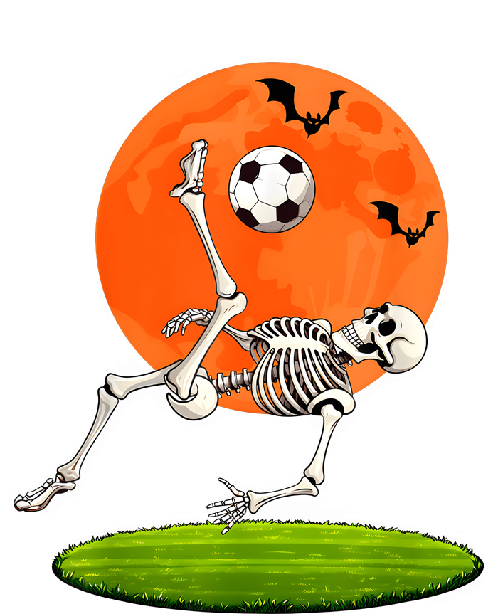 Soccer Skeleton Overhead Kick Soccer Player Halloween Moon Sustainable Bucket Hat