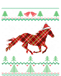 Plaid Race Horse Santa Hat Rancher Equestrian Ugly Christmas Cool Gift Tall Sweatshirt