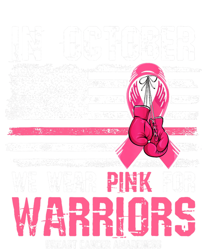 In October We Wear Pink For Warriors Breast Cancer Awareness Design Pink Ribbon Kids Long Sleeve Shirt