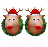 Stop Staring At My Reindeers Boobs Ugly Gag Xmas Sweater Funny Gift Tall Hoodie