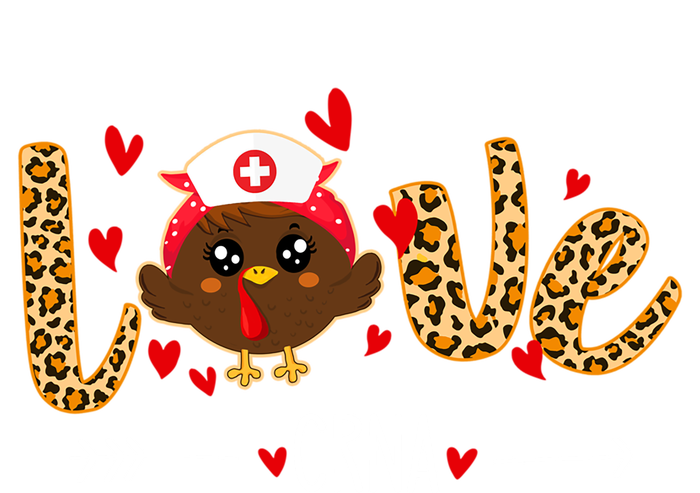 Love Crna Nurse Leopard Thanksgiving Cute Turkey Nursing Funny Gift T-Shirt