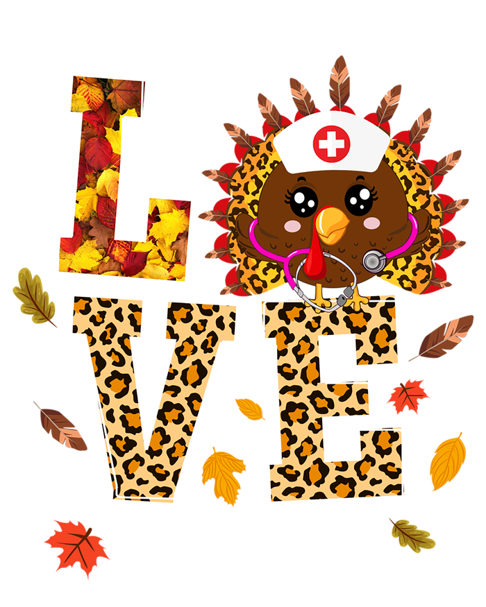 Love Crna Nurse Leopard Turkey Leopard Nursing Thanksgiving Funny Gift T-Shirt