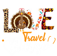 Love Turkey Stethoscope Travel Nurse Leopard Thanksgiving Gift T-Shirt