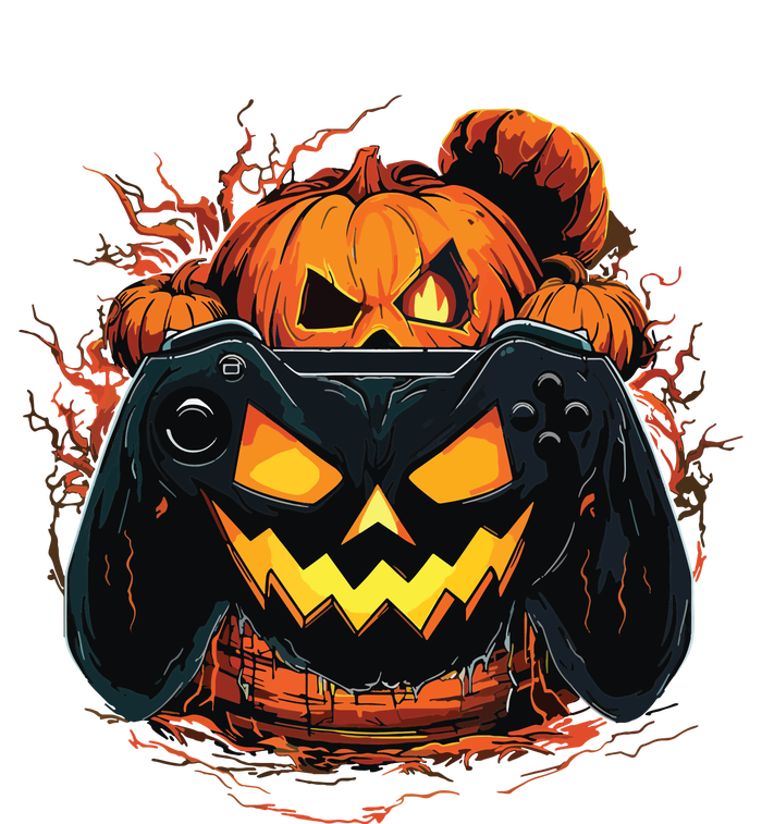 Halloween Jack O Lantern Pumpkin Face Gamer Gaming Premium Hoodie