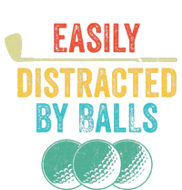 Easily Distracted by Balls Golf Ball Putt Vintage Funny Golf Women's V-Neck T-Shirt