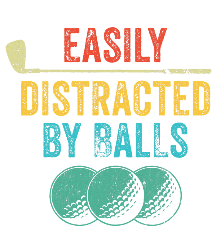 Easily Distracted by Balls Golf Ball Putt Vintage Funny Golf Women's V-Neck T-Shirt