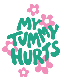 My Tummy Hurts Aesthetic Cute Flower Groovy Graphic Flexfit Unipanel Trucker Cap