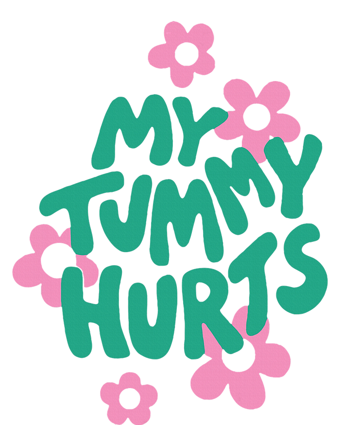 My Tummy Hurts Aesthetic Cute Flower Groovy Graphic Flexfit Unipanel Trucker Cap