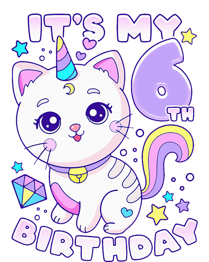 Birthday 6 years old cat unicorn 6th birthday Canvas