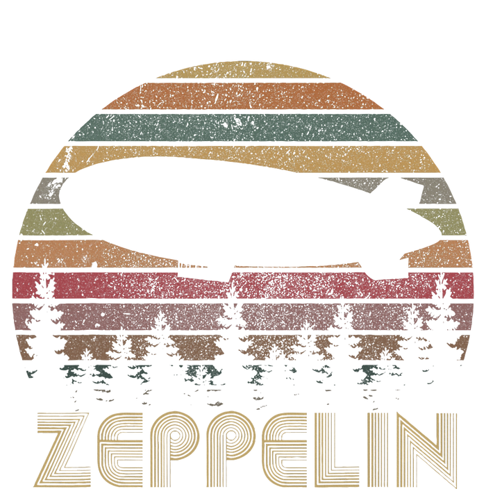 Zeppelin Retro Vintage Sunset 70s 80s Distressed Dirigible Women's Crop Top Tee