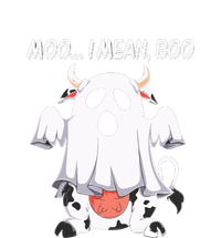 Moo I Mean Boo Ghost Cow Funny Halloween Flexfit Unipanel Trucker Cap