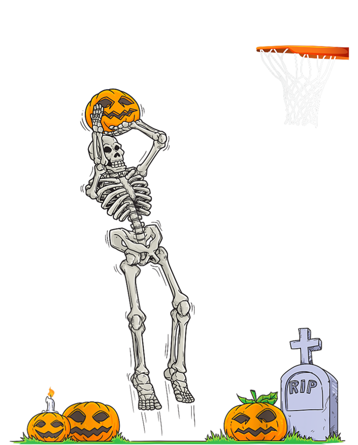 Funny Skeleton Basketball Halloween Pumpkin V-Neck T-Shirt