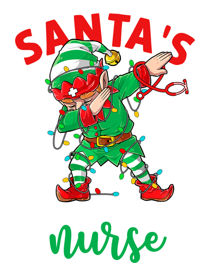 Santas Favorite Nurse Dabbing Elf Christmas Pajama Holiday Funny Gift T-Shirt