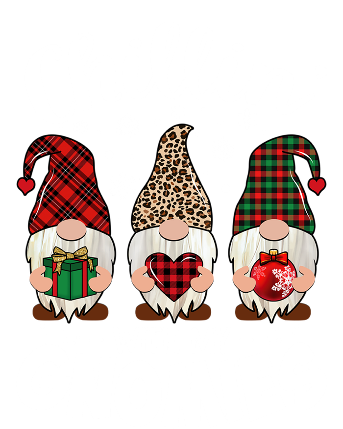 Chillin With My Gnomie Leopard Christmas Gnome Buffalo Gift Striped Beanie with Solid Band