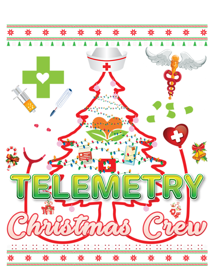 Telemetry Nurse Christmas Crew Tree Stethoscope Sweater Ugly Gift T-Shirt