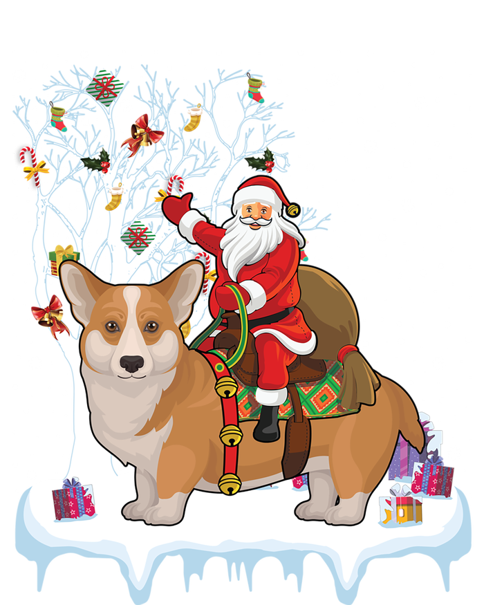 Ugly Corgi Dog Xmas Gift Funny Santa Riding Corgi Christmas Gift Tall Hoodie