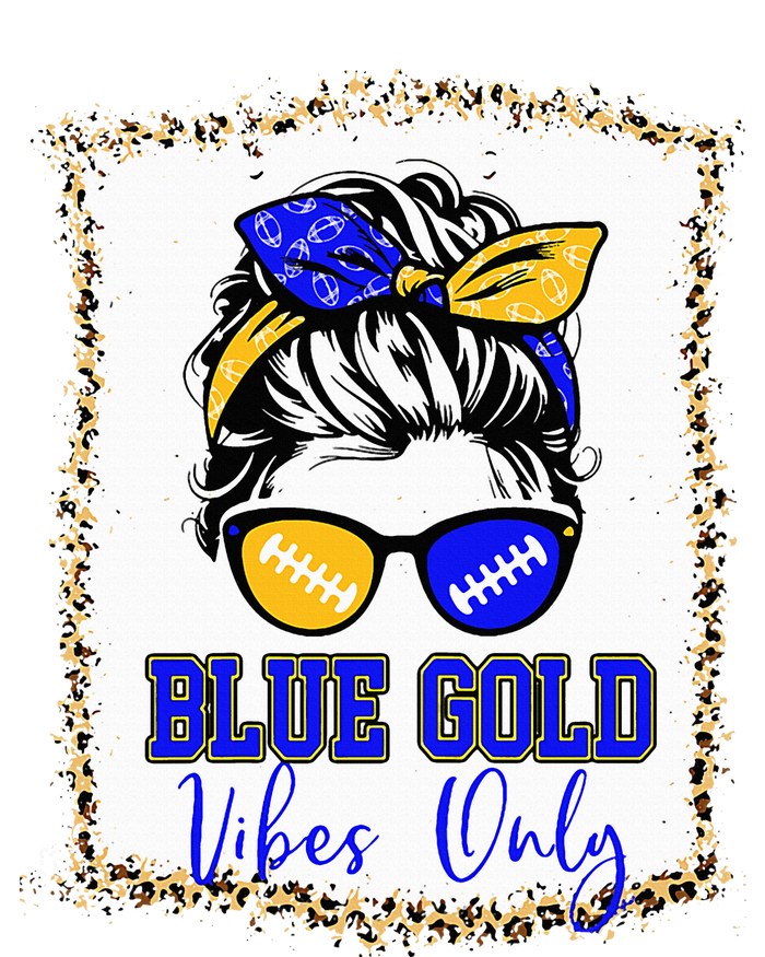 Blue Gold Vibes Only Football Leopard Football Hooded Wearable Blanket