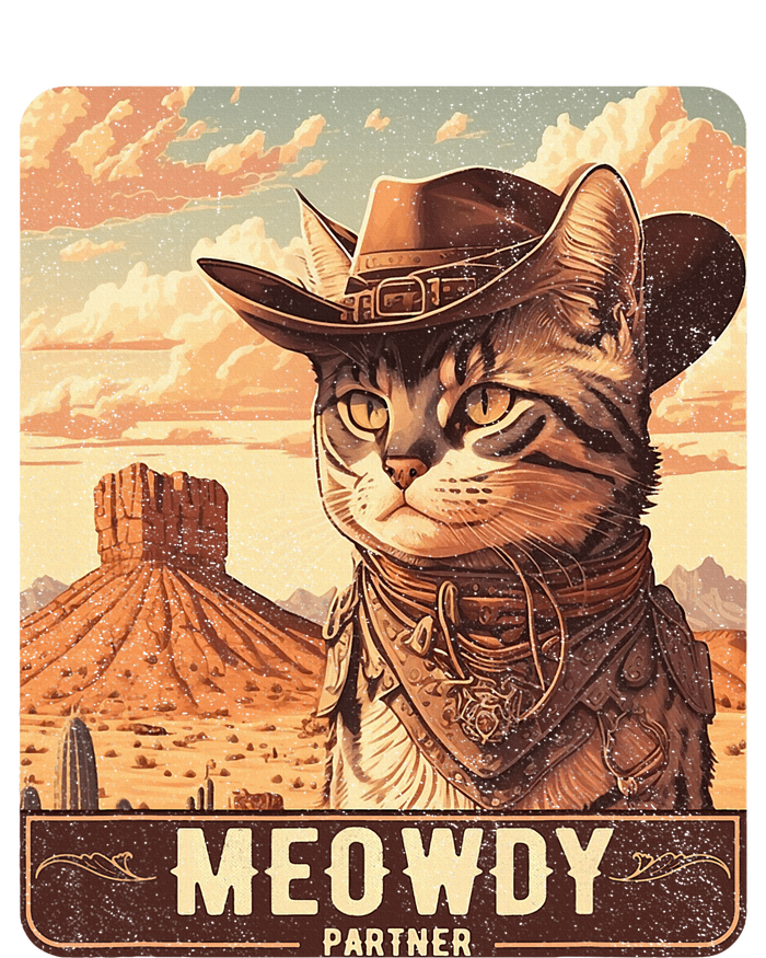 Meowdy Funny Country Music Cat Cowboy Hat Poster Funny USA-Made Doggie Bandana