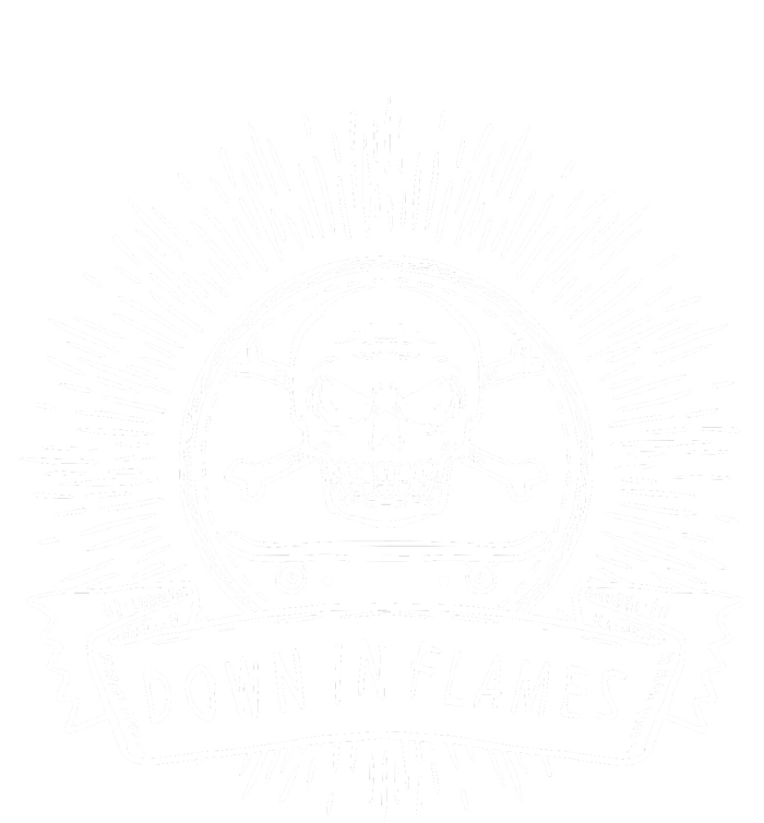 Down In Flames Skull Crossbones Skateboarding Coaster