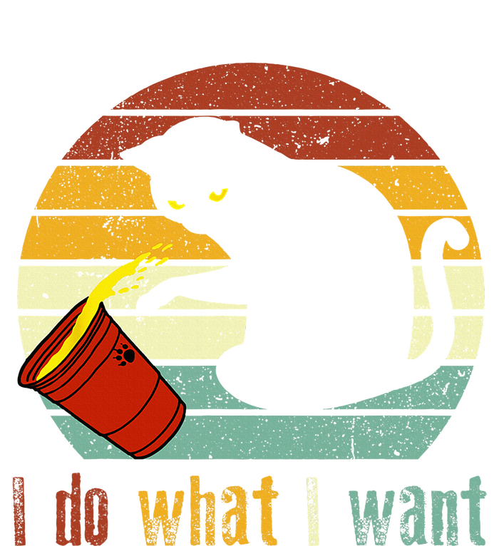 I Do What I Want Cat Coffee Black Cat Red Cup Funny Graphic T-Shirt