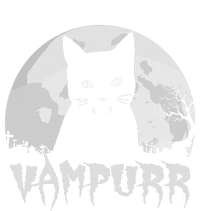 Halloween Black Cat Vampire With Full Moon Vampurr Pun T-Shirt