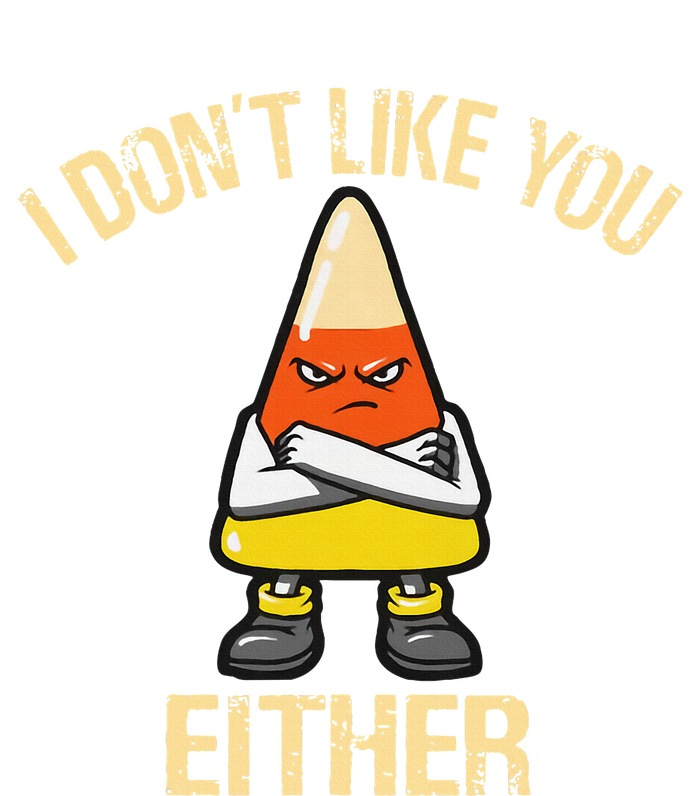 i don't like you either candy corn Women's Racerback Cropped Tank