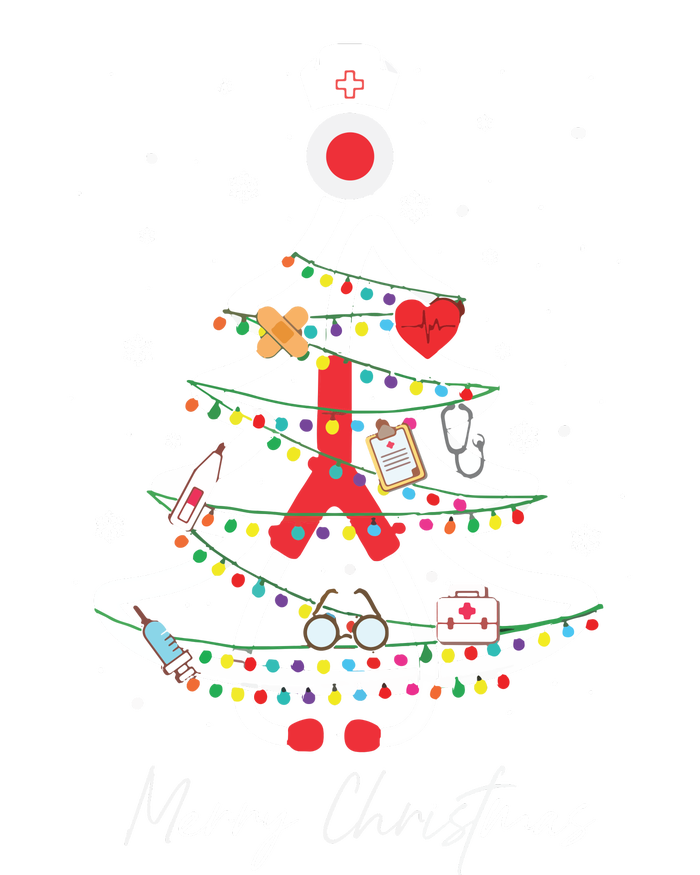 Merry Christmas Nurse Stethoscope Tree Lights T-Shirt