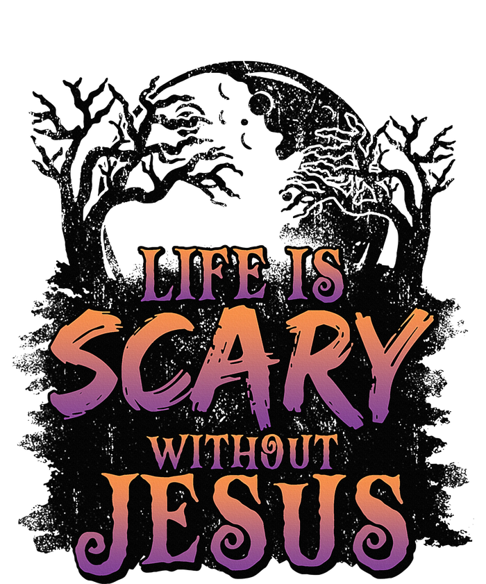 Life Is Scary Without Jesus Funny Halloween Christian Sustainable Bucket Hat