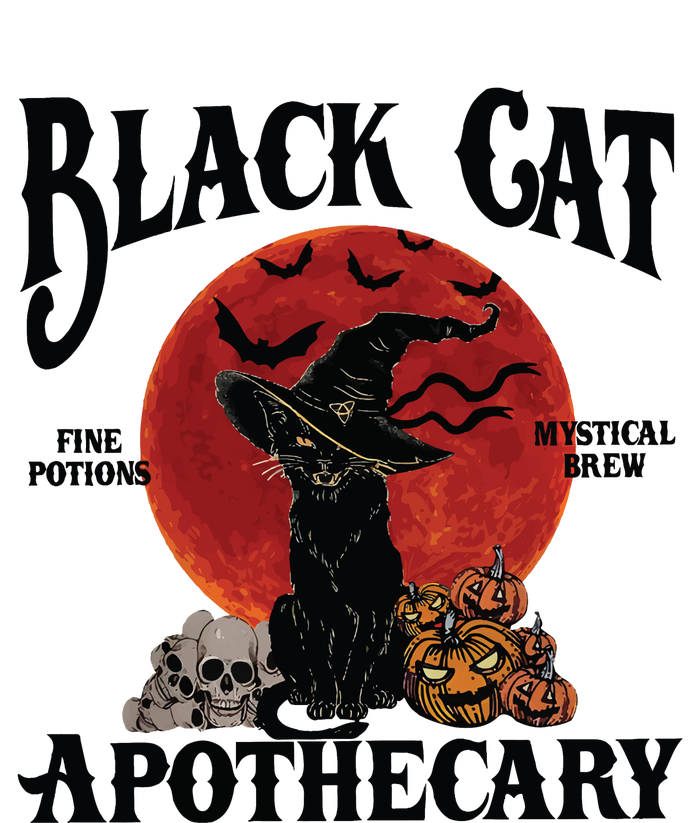 Halloween Black Cat Apothecary Retro Halloween Cat Premium Hoodie