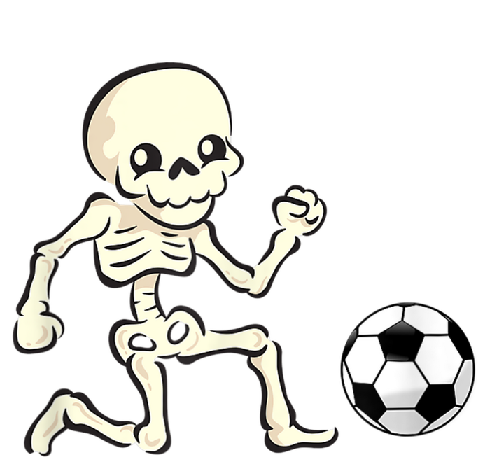 Soccer Skeleton Halloween Man Boy Soccer Player Funny Softstyle CVC T-Shirt