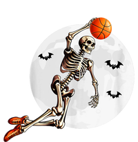 Basketball Skeleton Dunk Basketball Player Halloween Moon Kids T-Shirt