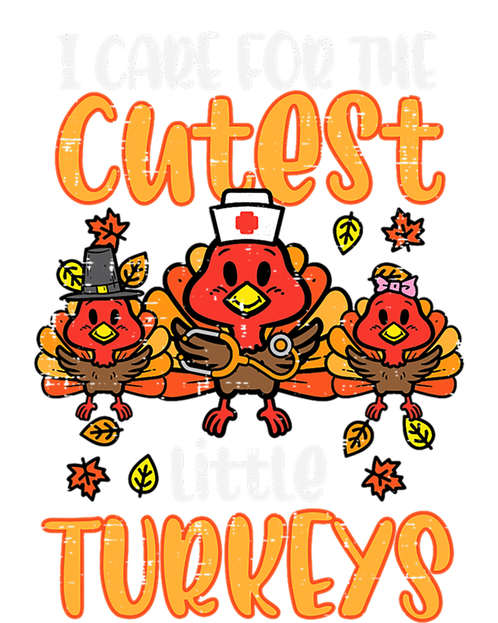 Care For Little Turkeys Nurse Fall Thanksgiving Scrub Top Gift Coaster