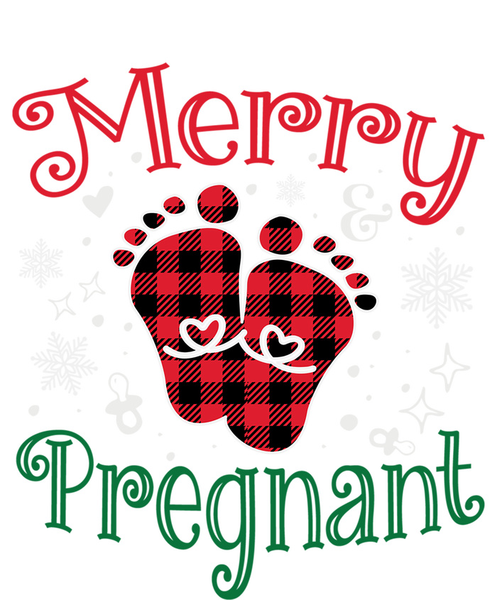 Christmas Pregnancy Announcet Merry And Pregnant Plaid Gift Striped Beanie with Solid Band