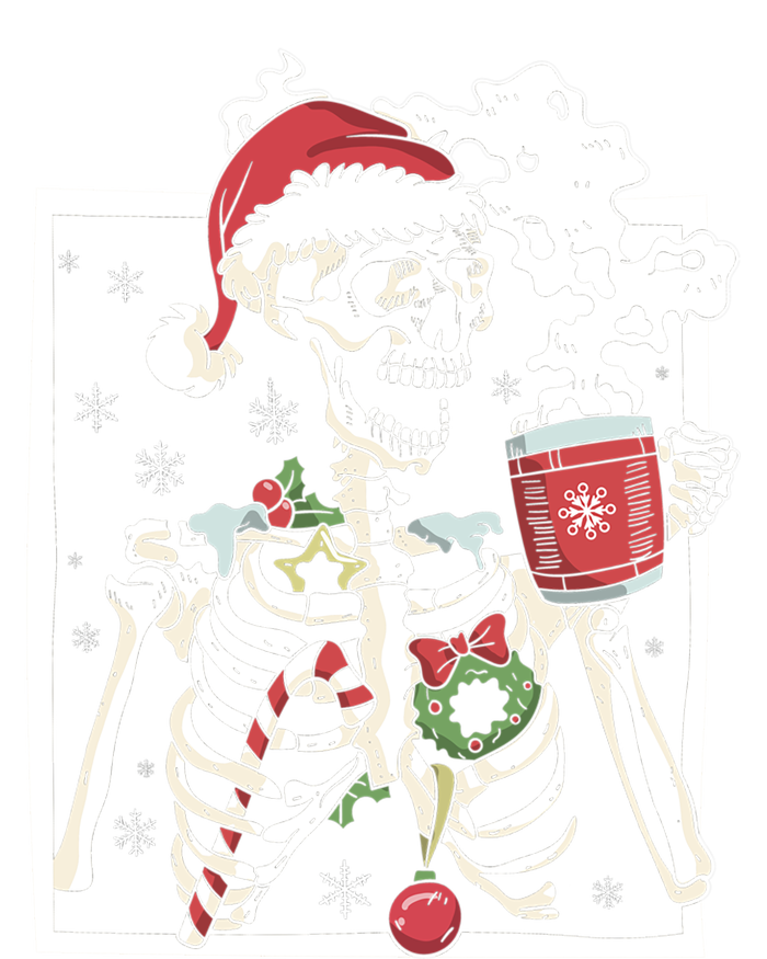 Christmas Skeleton With Smiling Skull Ing Coffee Latte Gift Poster