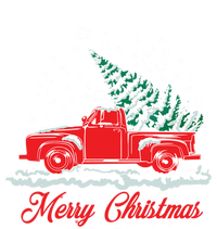 Christmas Tree In Back Of Old Red Pick Up Truck Snowing Cute Gift Women's Racerback Tank