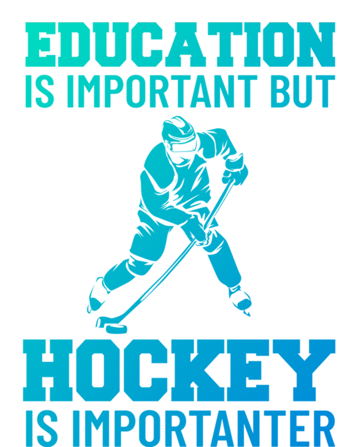 Education Is Important But Hockey Is Importanter Ice Hockey Gift Sustainable Beanie