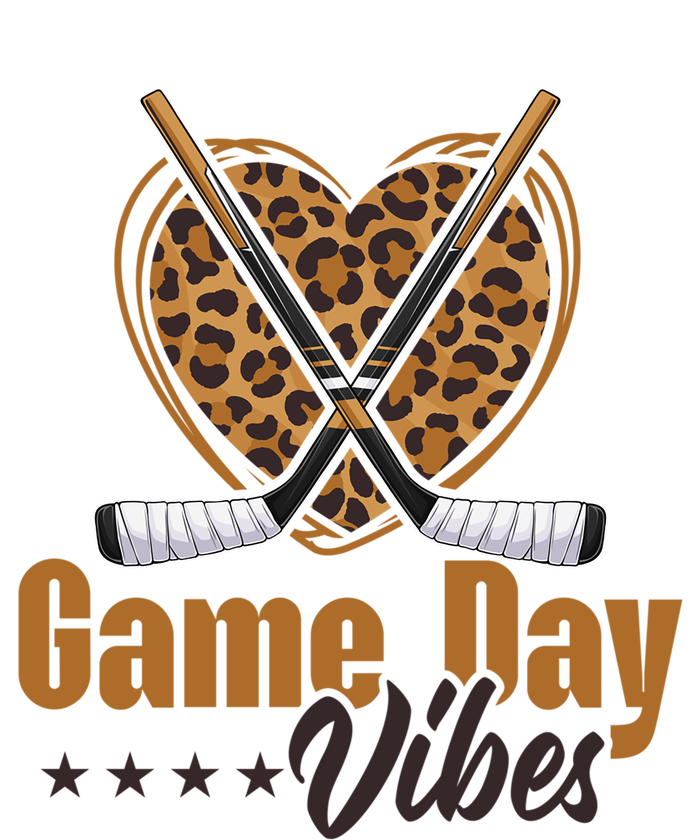 Game Day Vibes Mom Bleached Leopard Heart Hockey Cute Gift T-Shirt