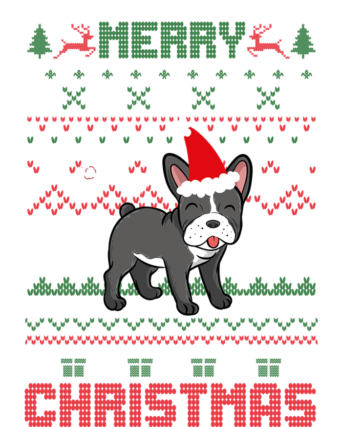 Funny Merry Ugly Christmas Sweater French Bulldog Santa Hat Gift T-Shirt