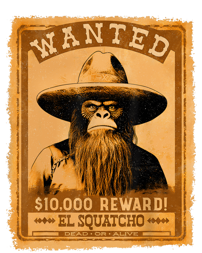 El Squatcho Wanted Poster – Western Bigfoot Funny Sasquatch Hooded Wearable Blanket