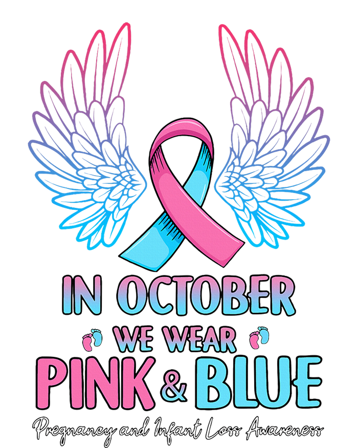 October We Wear Pink Blue Pregnancy Infant Loss Awareness Baby Bodysuit