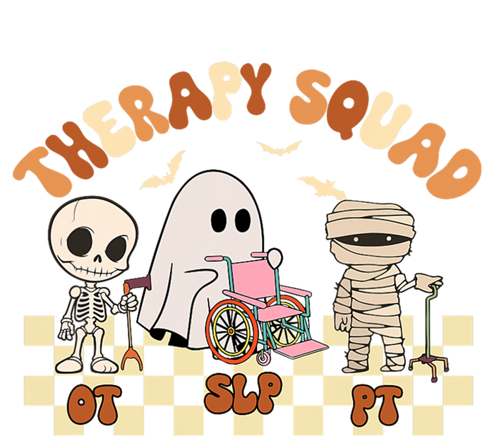 Therapy Squad SLP OT PT Groovy Halloween Speech Physical Women's V-Neck T-Shirt