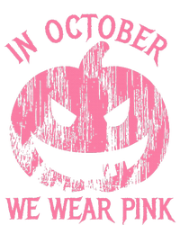 In October We Wear Pink Halloween Jack O Lantern Art Cancer Insulated Varsity Jacket