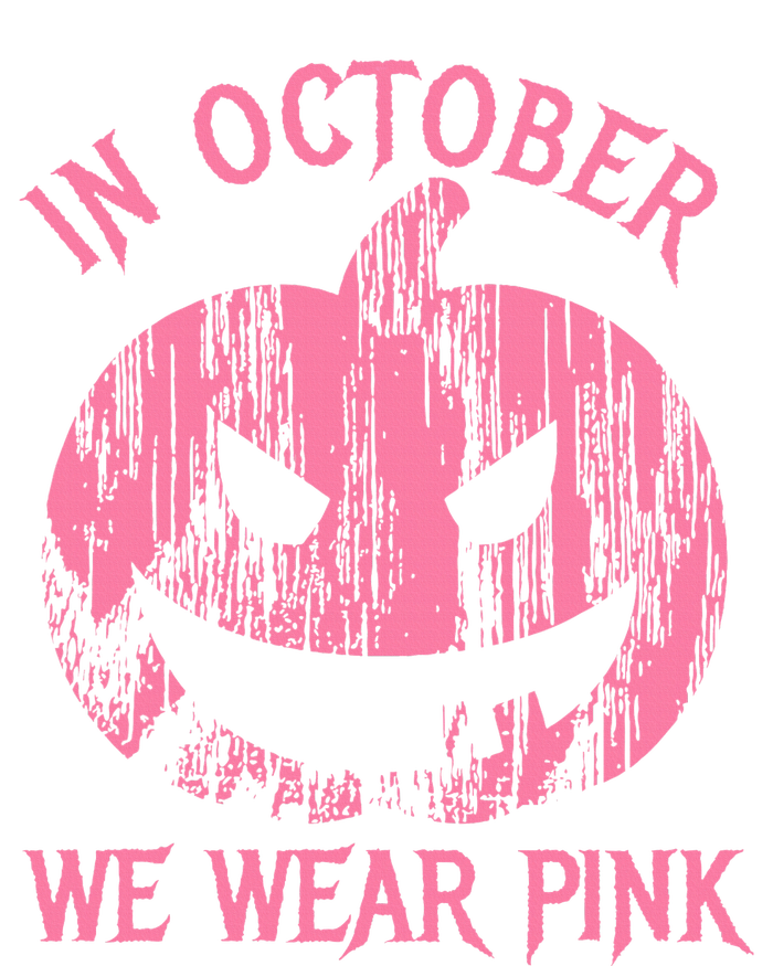 In October We Wear Pink Halloween Jack O Lantern Art Cancer Insulated Varsity Jacket