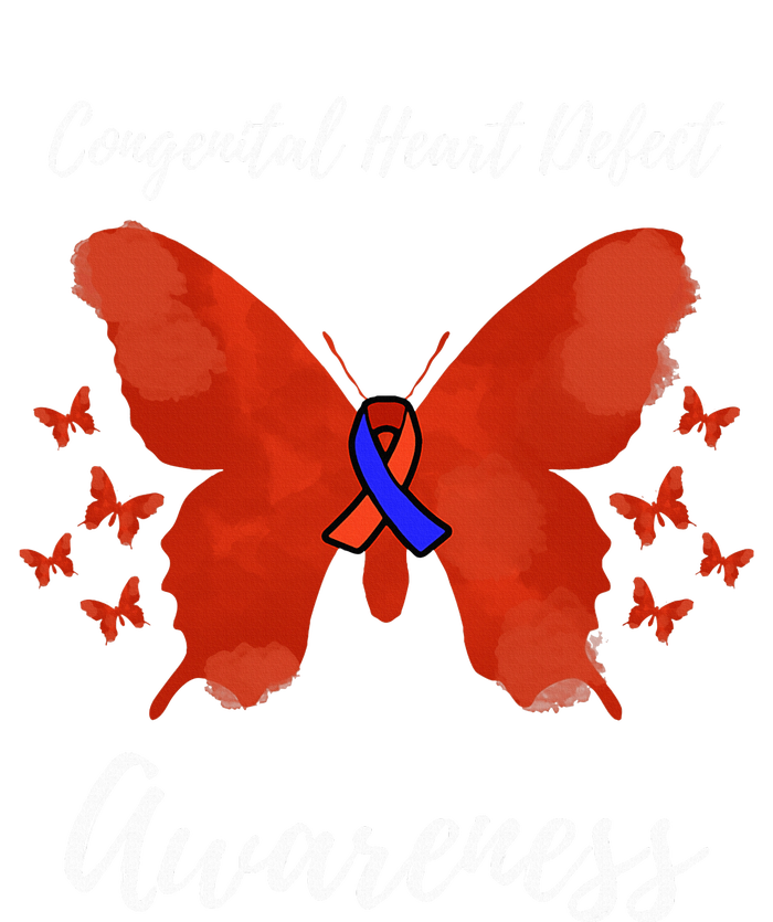 Blue Red Ribbon CHD Congenital Heart Defect Awareness T-Shirt