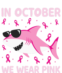 Shark In October We Wear Pink Breast Cancer Drawstring Bag