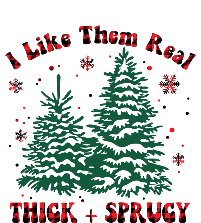 I Like Them Real Thick And Sprucey Christmas Tree Funny Xmas Cute Gift Full-Length Apron With Pockets